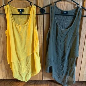 2 sheer-front tank tops